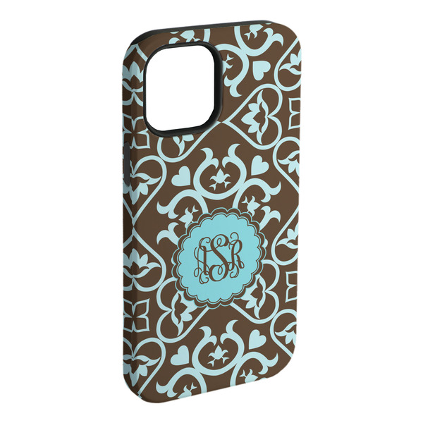 Custom Floral iPhone Case - Rubber Lined - iPhone 15 Pro Max (Personalized)
