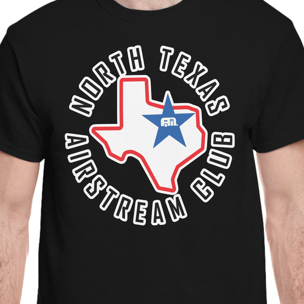North Texas Airstream Club Black Crew T-Shirt on Model - CloseUp
