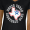 North Texas Airstream Club Black V-Neck T-Shirt on Model - CloseUp