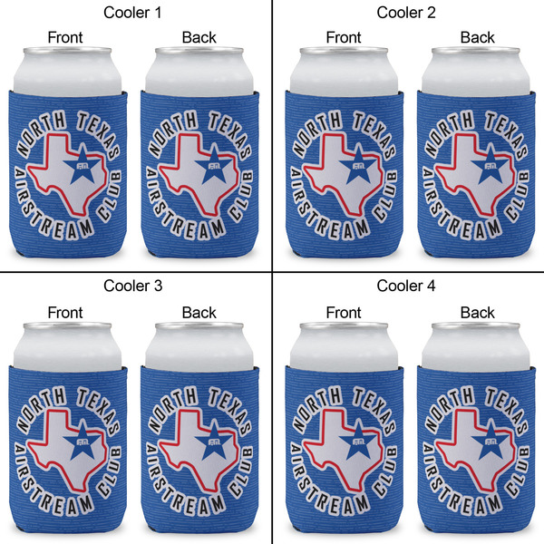 North Texas Airstream Club Can Cooler - Standard 12oz - Set of 4 - Front & Back
