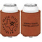 North Texas Airstream Club Cognac Leatherette Can Sleeve - Double Sided Front and Back