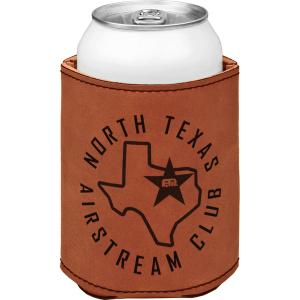 North Texas Airstream Club Cognac Leatherette Can Sleeve - Single Front
