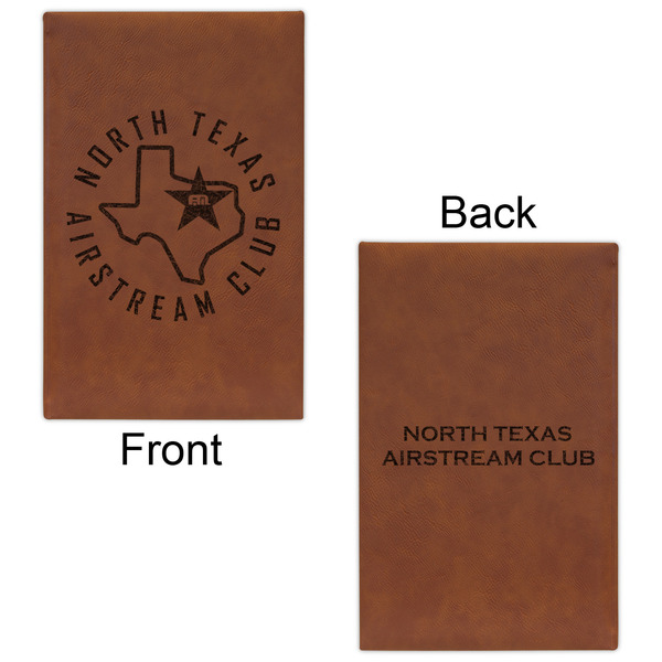 North Texas Airstream Club Cognac Leatherette Journal - Double Sided - Apvl