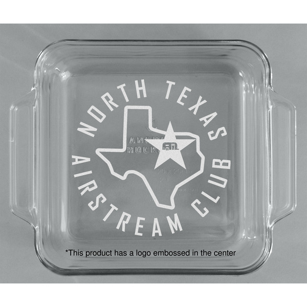 North Texas Airstream Club Glass Cake Dish - 8"x8" - Approval