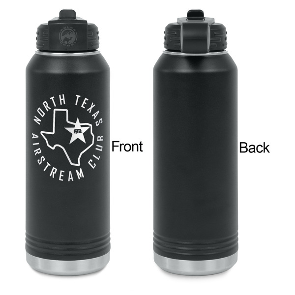 North Texas Airstream Club Laser Engraved Water Bottles - Front Engraving - Front & Back View