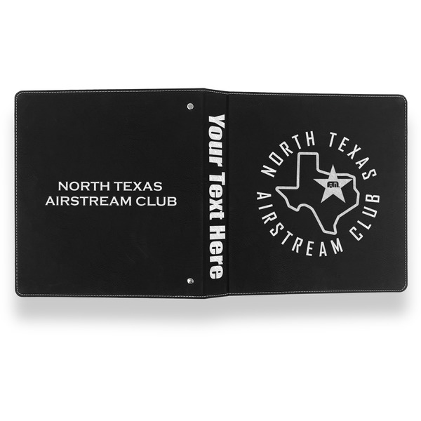 North Texas Airstream Club Leather Binder - 1" - Black- Back Spine Front View