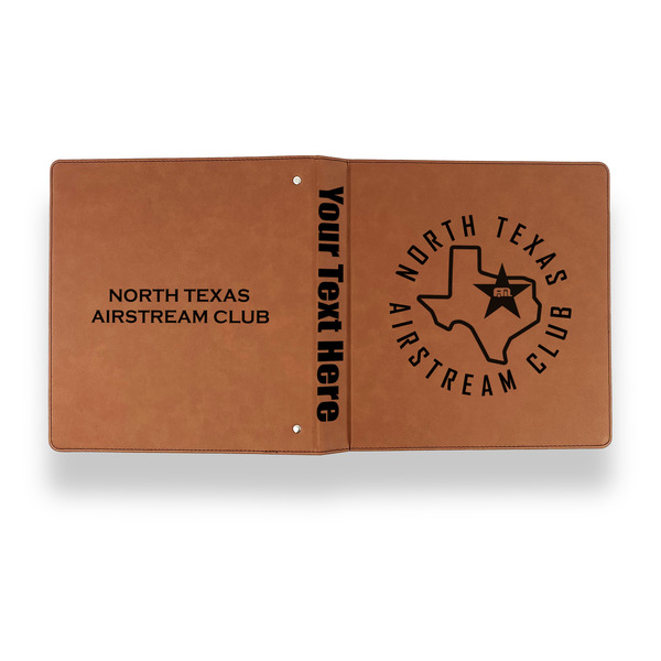 North Texas Airstream Club Leather Binder - 1" - Rawhide - Back Spine Front View