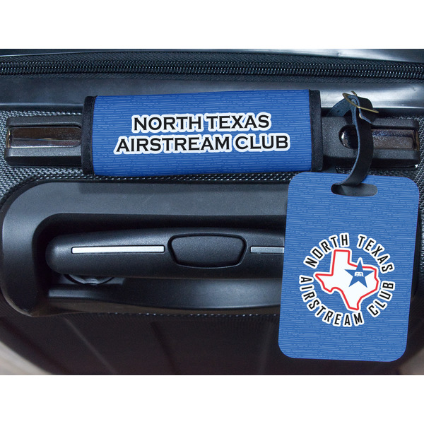 North Texas Airstream Club Metal Luggage Tag & Handle Wrap - In Context