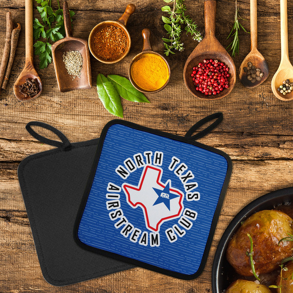 North Texas Airstream Club Neoprene Pot Holder - Set of 2  LIFESTYLE (Flatlay)