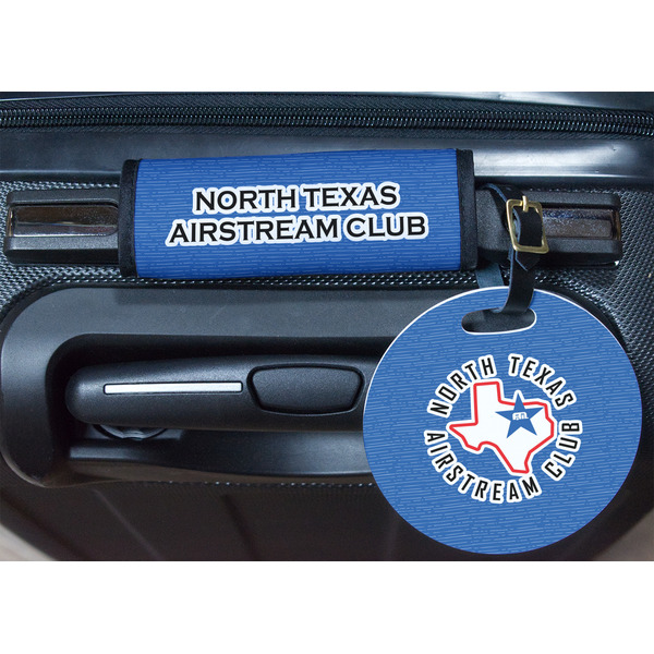 North Texas Airstream Club Round Luggage Tag & Handle Wrap - In Context