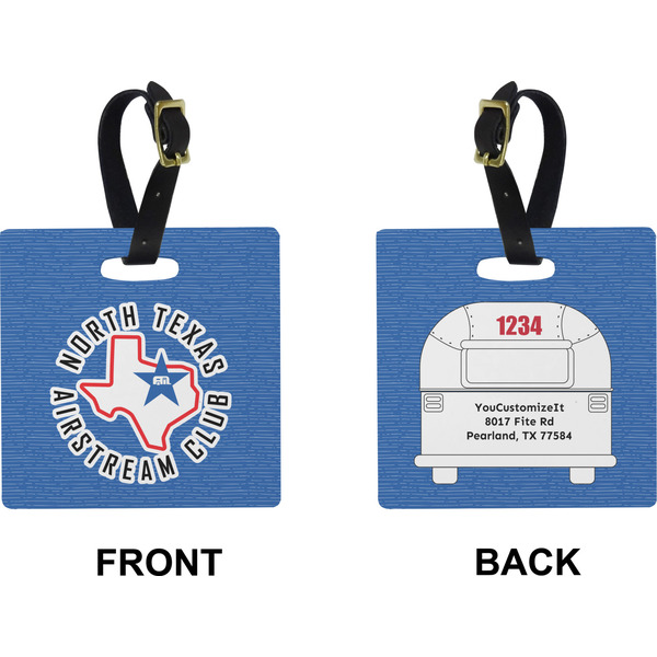 North Texas Airstream Club Square Luggage Tag (Front + Back)