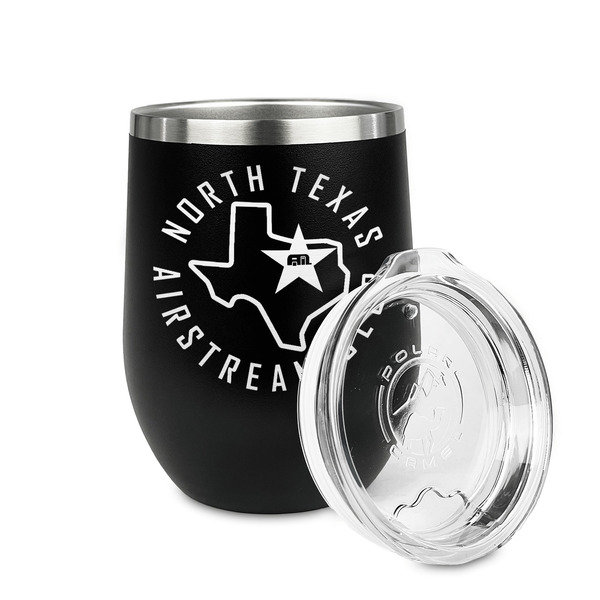 North Texas Airstream Club Stainless Wine Tumblers - Black - Double Sided - Alt View