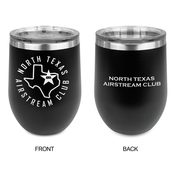North Texas Airstream Club Stainless Wine Tumblers - Black - Double Sided - Approval