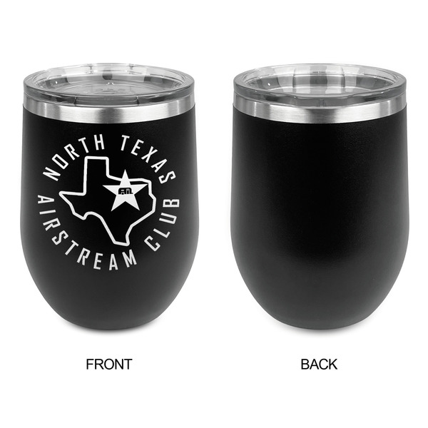 North Texas Airstream Club Stainless Wine Tumblers - Black - Single Sided - Approval