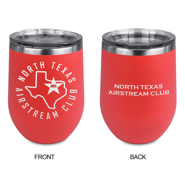 North Texas Airstream Club Stainless Wine Tumblers - Coral - Double Sided - Approval
