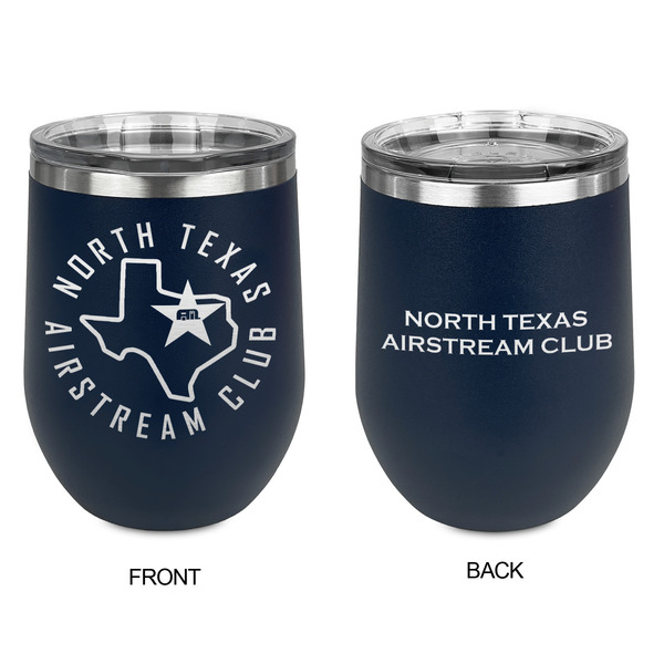 North Texas Airstream Club Stainless Wine Tumblers - Navy - Double Sided - Approval