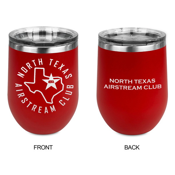 North Texas Airstream Club Stainless Wine Tumblers - Red - Double Sided - Approval
