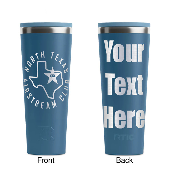 North Texas Airstream Club Steel Blue RTIC Everyday Tumbler - 28 oz. - Front and Back