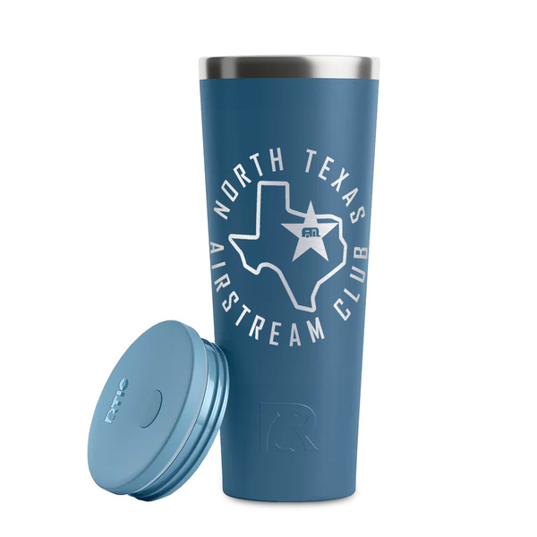 North Texas Airstream Club Steel Blue RTIC Everyday Tumbler - 28 oz. - Lid Off