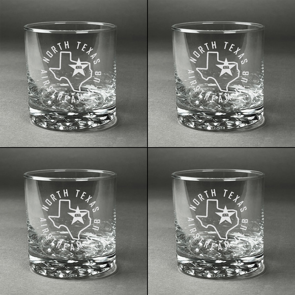 North Texas Airstream Club Whiskey Glasses - Set of 4 - Front