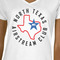 North Texas Airstream Club White V-Neck T-Shirt on Model - CloseUp