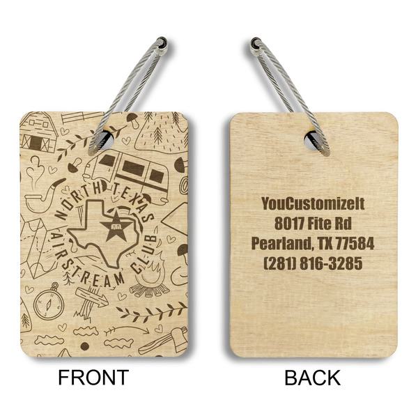North Texas Airstream Club Wood Luggage Tags - Rectangle - Approval