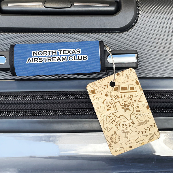 North Texas Airstream Club Wood Luggage Tags - Rectangle - Lifestyle