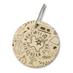 North Texas Airstream Club Wood Luggage Tag - Round