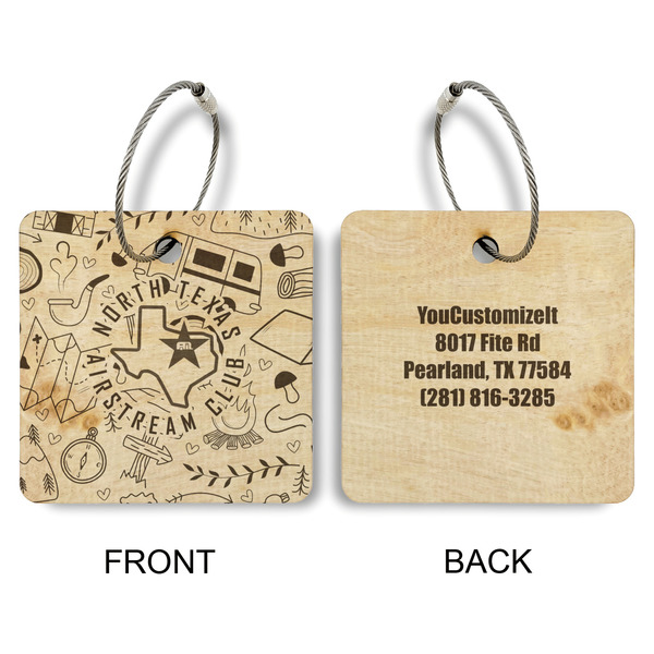North Texas Airstream Club Wood Luggage Tags - Square - Approval