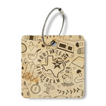 North Texas Airstream Club Wood Luggage Tag - Square