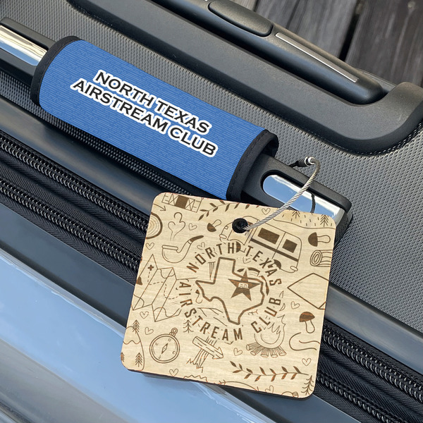 North Texas Airstream Club Wood Luggage Tags - Square - Lifestyle