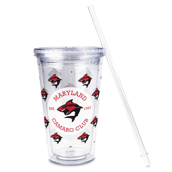 Maryland Camaro Club Logo Acrylic Tumbler - Full Print - Front straw out