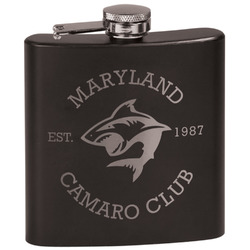 Maryland Camaro Club Logo Black Flask Set