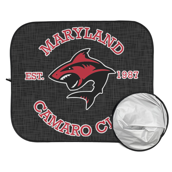 Maryland Camaro Club Logo Car Sun Shades - FOLDED & UNFOLDED