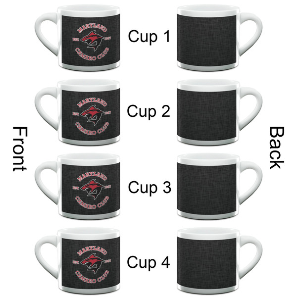Maryland Camaro Club Logo Double Shot Espresso Cup - Set of 4 - Front & Back