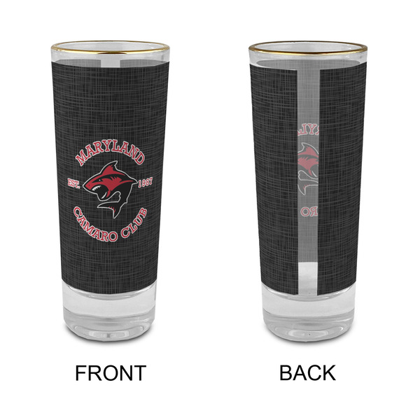 Maryland Camaro Club Logo Glass Shot Glass - 2oz - Single - Front & Back
