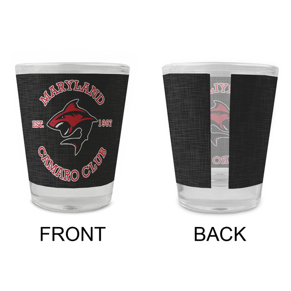 Maryland Camaro Club Logo Glass Shot Glass - Standard - Front & Back