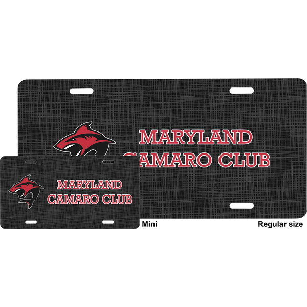 Maryland Camaro Club Logo License Plate - Sizes - Four Holes