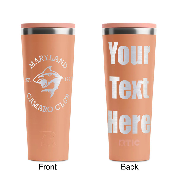 Maryland Camaro Club Logo Peach RTIC Everyday Tumbler - 28 oz. - Front and Back