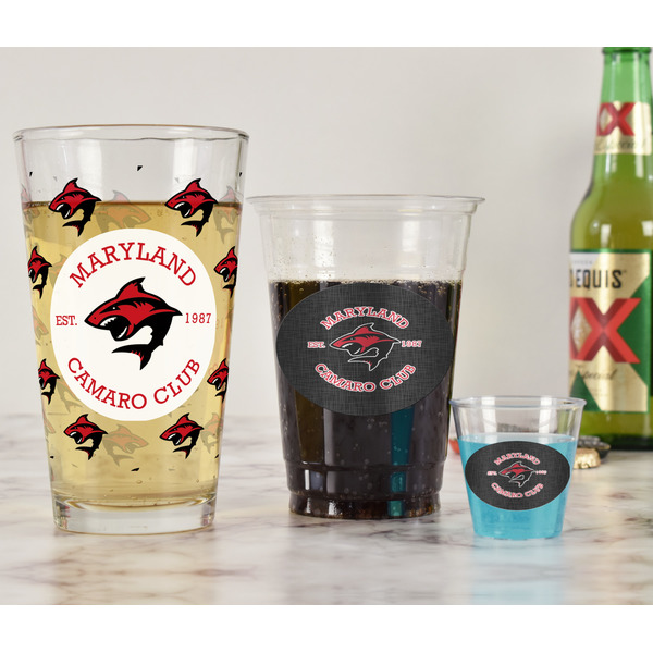 Maryland Camaro Club Logo Pint Glass - Full Fill w Transparency - In Context