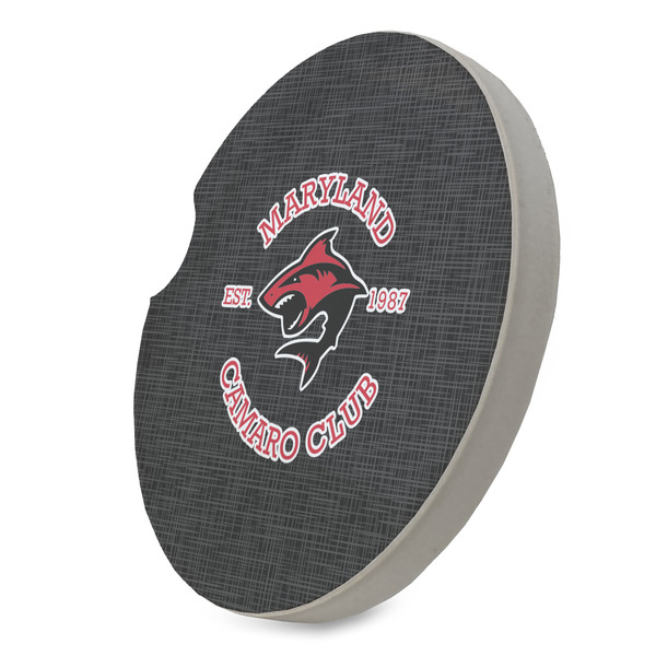 Maryland Camaro Club Logo Sandstone Car Coaster - Standing Angle