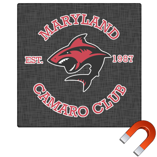 Custom Maryland Camaro Club Logo Square Car Magnet - 6"