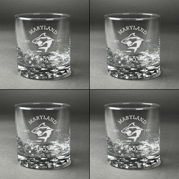 Maryland Camaro Club Logo Whiskey Glasses - Set of 4 - Front