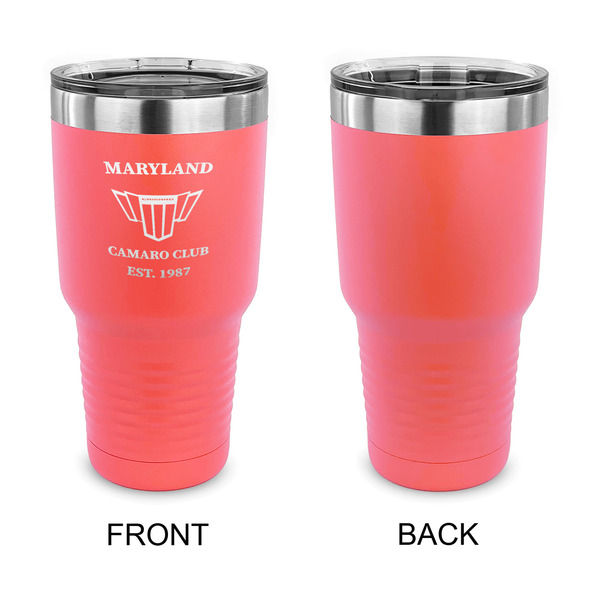 Maryland Camaro Club Logo2 30 oz Stainless Steel Ringneck Tumblers - Coral - Single Sided - APPROVAL