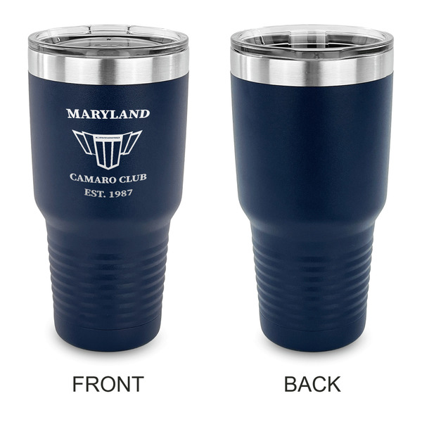 Maryland Camaro Club Logo2 30 oz Stainless Steel Ringneck Tumblers - Navy - Single Sided - APPROVAL