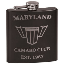 Maryland Camaro Club Logo2 Black Flask Set