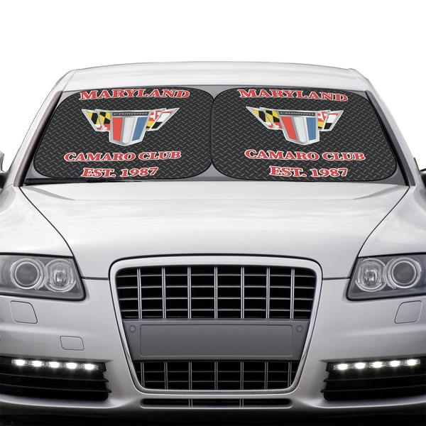 Maryland Camaro Club Logo2 Car Sun Shades - IN CONTEXT