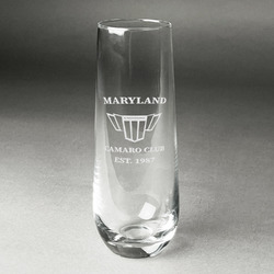 Maryland Camaro Club Logo2 Champagne Flute - Stemless - Laser Engraved