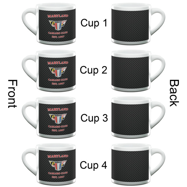 Maryland Camaro Club Logo2 Double Shot Espresso Cup - Set of 4 - Front & Back