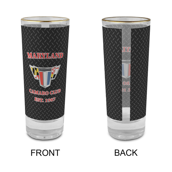 Maryland Camaro Club Logo2 Glass Shot Glass - 2oz - Single - Front & Back
